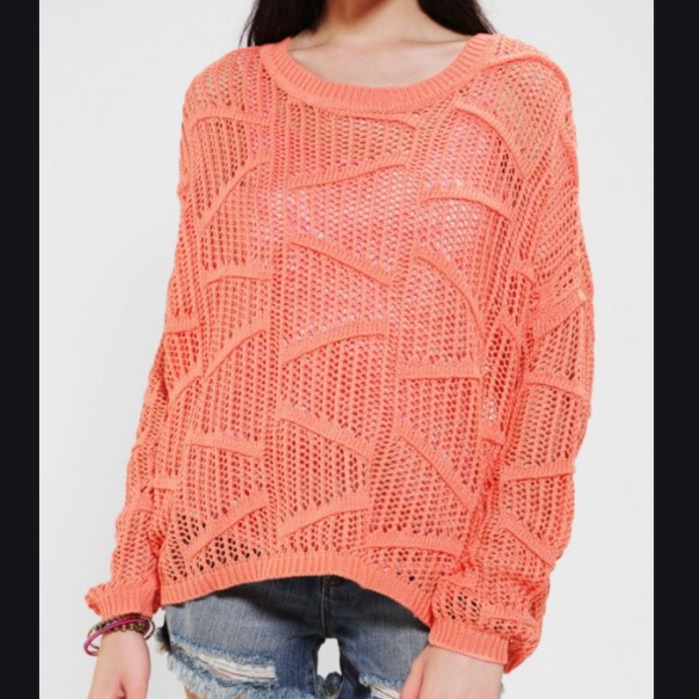 Sparkle & Fade Mesh Dolman Sweater XS